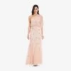 Adrianna Papell One Shoulder Beaded Gown In Blush 1 Adrianna Papell One Shoulder Beaded Gown In Blush -Adrianna Papell Shop 09186032 BLS Regular Default