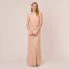 Adrianna Papell Art Deco Beaded Blouson Gown In Blush 2 Adrianna Papell Art Deco Beaded Blouson Gown In Blush -Adrianna Papell Shop 091866700 BLS Regular Side