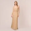Adrianna Papell Art Deco Beaded Blouson Gown In Champ Gold 2 Adrianna Papell Art Deco Beaded Blouson Gown In Champ Gold -Adrianna Papell Shop 091866700 CPG Regular Default
