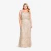 Adrianna Papell Plus Size Art Deco Beaded Blouson Gown In Taupe Pink 2 Adrianna Papell Plus Size Art Deco Beaded Blouson Gown In Taupe Pink -Adrianna Papell Shop 09186670 T P Plus Default