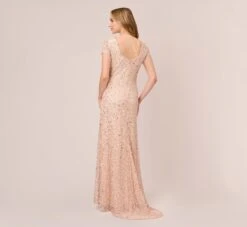 Adrianna Papell Scoop Back Sequin Gown In Blush 11 Adrianna Papell Scoop Back Sequin Gown In Blush -Adrianna Papell Shop 091874600 BLS Regular Back