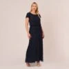 Adrianna Papell Plus Size Short Sleeve Beaded Blouson Gown In Navy Black 1 Adrianna Papell Plus Size Short Sleeve Beaded Blouson Gown In Navy Black -Adrianna Papell Shop 191916101 AI410 Plus Default
