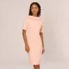 Adrianna Papell Short Sleeve Crepe Dress With Rolled Neck In Blush 1 Adrianna Papell Short Sleeve Crepe Dress With Rolled Neck In Blush -Adrianna Papell Shop AP1D101960 AD684 Regular Default 5836336d 037a 455f b5f7 23d059932695
