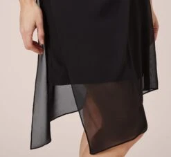 Adrianna Papell Asymmetrical Draped Dress In Black -Adrianna Papell Shop AP1D102595 AA002 Regular Detail