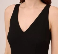 Adrianna Papell Sleeveless Tailored Jumpsuit With Wide Leg In Black -Adrianna Papell Shop AP1D102818 AA002 Regular Detail