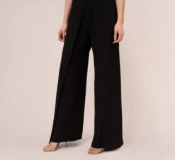 Adrianna Papell Sleeveless Tailored Jumpsuit With Wide Leg In Black -Adrianna Papell Shop AP1D102818 AA002 Regular Lifestyle