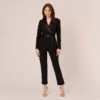 Adrianna Papell Long Sleeve Crepe Jumpsuit With Tuxedo Collar In Black -Adrianna Papell Shop AP1D102894 AA002 Regular Default