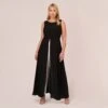 Adrianna Papell Plus Size Colorblock Jumpsuit With Skirt Overlay In Black Ivory -Adrianna Papell Shop AP1D102896 AA019 Plus Default