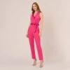 Adrianna Papell Sleeveless Crepe Jumpsuit With Tuxedo Collar In Cabaret Pink -Adrianna Papell Shop AP1D103562 AN672 Regular Default