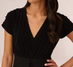Adrianna Papell Cropped Jumpsuit With Pintuck Bodice In Black -Adrianna Papell Shop AP1D103893 AA002 Regular Detail