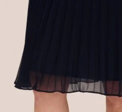 Adrianna Papell Draped Fit-And-Flare Dress In Blue Moon -Adrianna Papell Shop AP1D104097 AA411 Regular Lifestyle