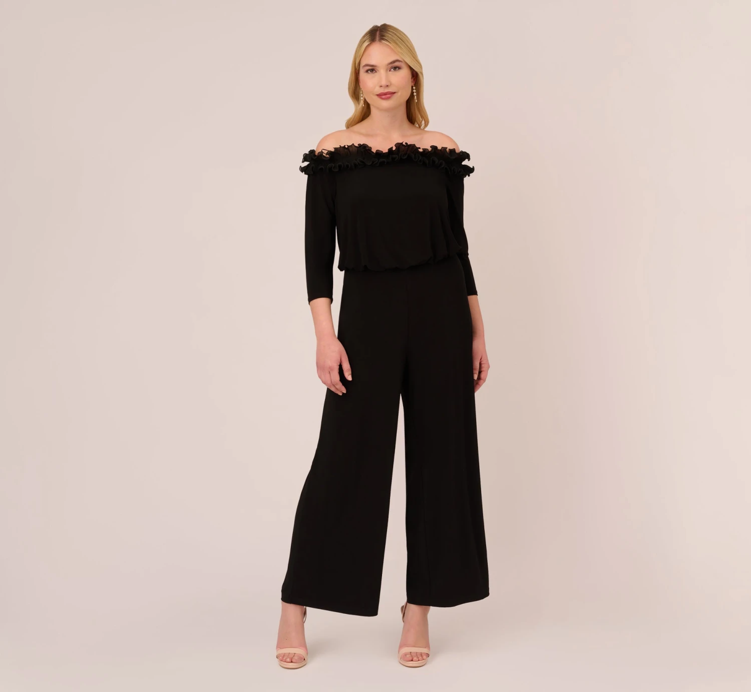 Adrianna Papell Plus Size Signature Blouson Jumpsuit In Black 3 Adrianna Papell Plus Size Signature Blouson Jumpsuit In Black