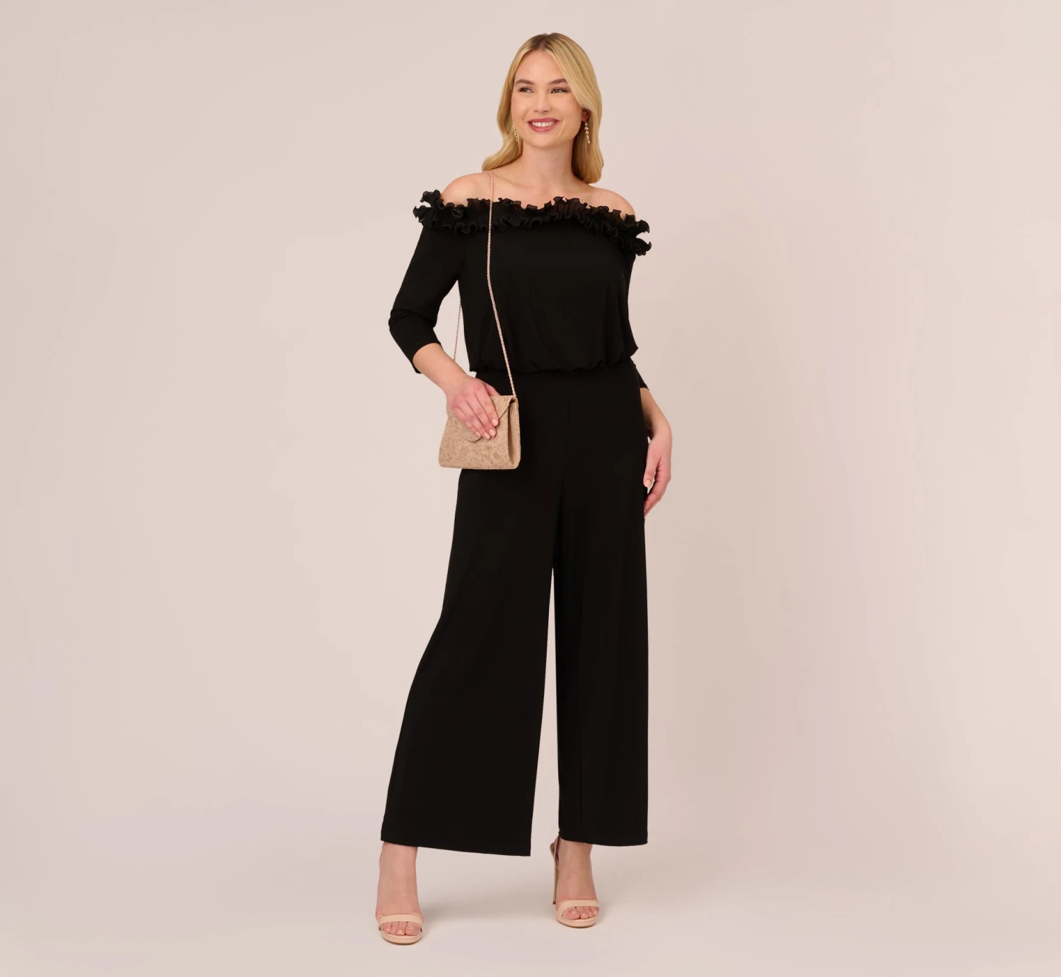 Adrianna Papell Plus Size Signature Blouson Jumpsuit In Black 4 Adrianna Papell Plus Size Signature Blouson Jumpsuit In Black - Image 2