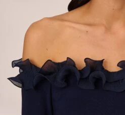 Adrianna Papell Signature Blouson Jumpsuit In Navy 11 Adrianna Papell Signature Blouson Jumpsuit In Navy -Adrianna Papell Shop AP1D104323 AA412 Regular Detail