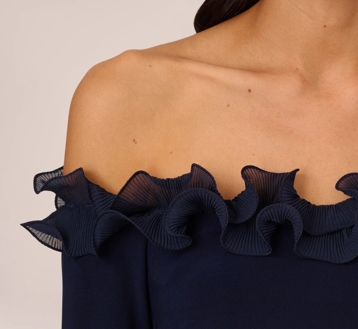 Adrianna Papell Signature Blouson Jumpsuit In Navy 6 Adrianna Papell Signature Blouson Jumpsuit In Navy - Image 4