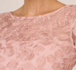 Adrianna Papell Bell Sleeve Rose Embroidered Sheath Dress In Dusty Rose 12 Adrianna Papell Bell Sleeve Rose Embroidered Sheath Dress In Dusty Rose -Adrianna Papell Shop AP1D104437 AA543 Regular Lifestyle