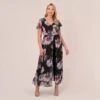 Adrianna Papell Plus Size Floral Printed Jumpsuit In Black Multi 1 Adrianna Papell Plus Size Floral Printed Jumpsuit In Black Multi -Adrianna Papell Shop AP1D104440 AA963 Plus Default