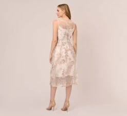 Adrianna Papell Floral Embroidered Flared Dress In Pink Multi 10 Adrianna Papell Floral Embroidered Flared Dress In Pink Multi -Adrianna Papell Shop AP1D104513 AE970 Regular Back