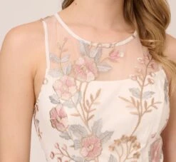 Adrianna Papell Floral Embroidered Flared Dress In Pink Multi 11 Adrianna Papell Floral Embroidered Flared Dress In Pink Multi -Adrianna Papell Shop AP1D104513 AE970 Regular Detail