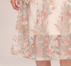 Adrianna Papell Floral Embroidered Flared Dress In Pink Multi 12 Adrianna Papell Floral Embroidered Flared Dress In Pink Multi -Adrianna Papell Shop AP1D104513 AE970 Regular Lifestyle