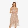Adrianna Papell Floral Embroidered Flared Dress In Blush Multi 2 Adrianna Papell Floral Embroidered Flared Dress In Blush Multi -Adrianna Papell Shop AP1D104513 AM970 Regular Default