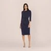 Adrianna Papell Metallic Knit Dress In Light Navy