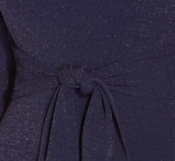 Adrianna Papell Metallic Knit Dress In Light Navy 8 Adrianna Papell Metallic Knit Dress In Light Navy -Adrianna Papell Shop AP1D104562 AT412 Regular Detail