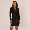 Adrianna Papell Sequin Collar Tuxedo Dress In Black -Adrianna Papell Shop AP1D104563 AA002 Regular Default a48692e2 35e0 4e3e 85fd 4532a4f10289