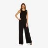 Adrianna Papell Wide-Leg Crepe Jumpsuit With Self-Bows In Black