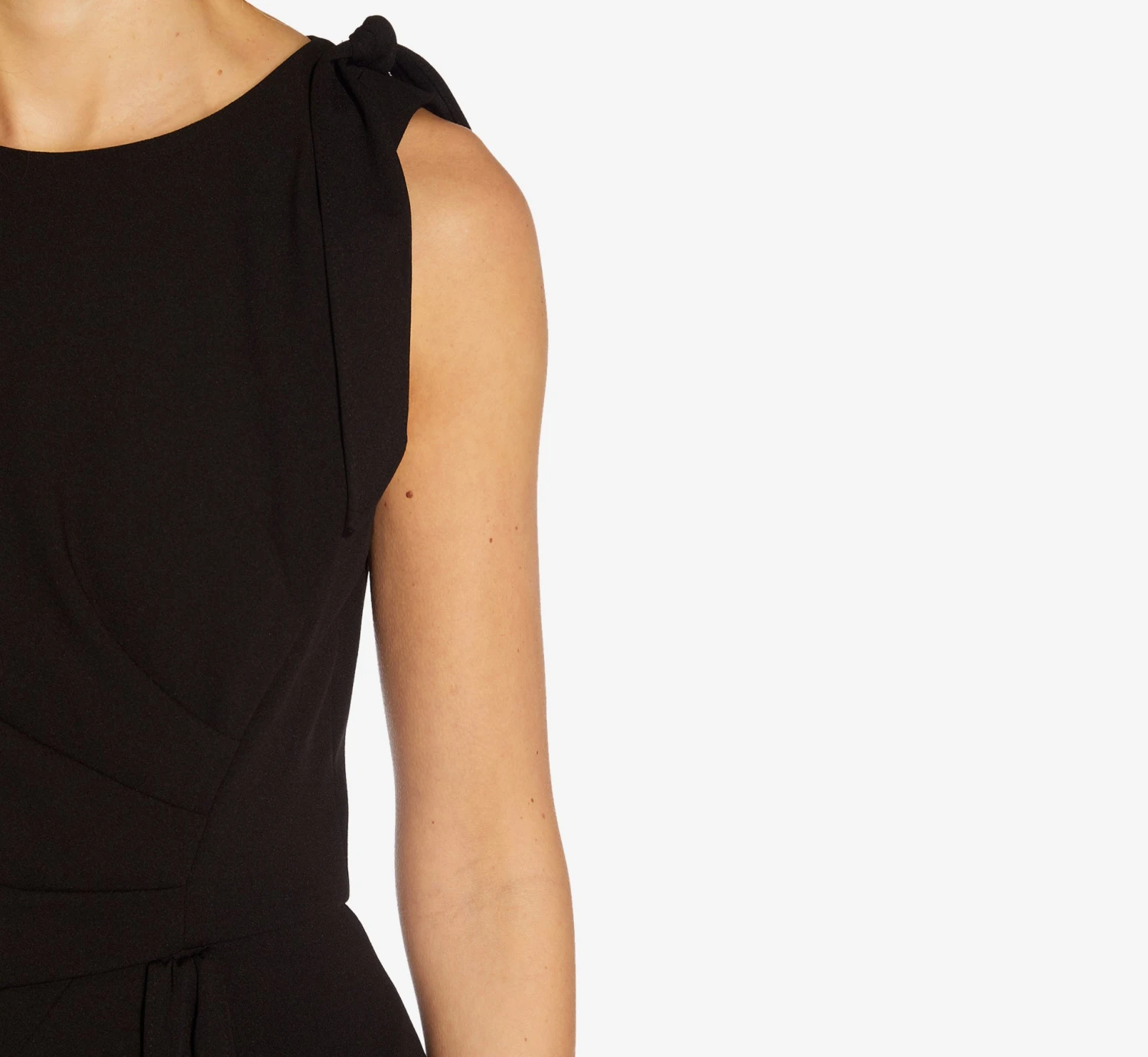 Adrianna Papell Wide-Leg Crepe Jumpsuit With Self-Bows In Black 6 Adrianna Papell Wide-Leg Crepe Jumpsuit With Self-Bows In Black - Image 4