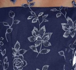 Adrianna Papell Floral Embroidered Sheath Dress With Scalloped Detail In Midnight Multi -Adrianna Papell Shop AP1D104637 AE489 Regular Detail