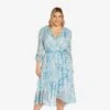 Adrianna Papell Plus Size Floral-Printed Chiffon Short Dress In Blue Multi 1 Adrianna Papell Plus Size Floral-Printed Chiffon Short Dress In Blue Multi -Adrianna Papell Shop AP1D104650 AA461 Plus Default