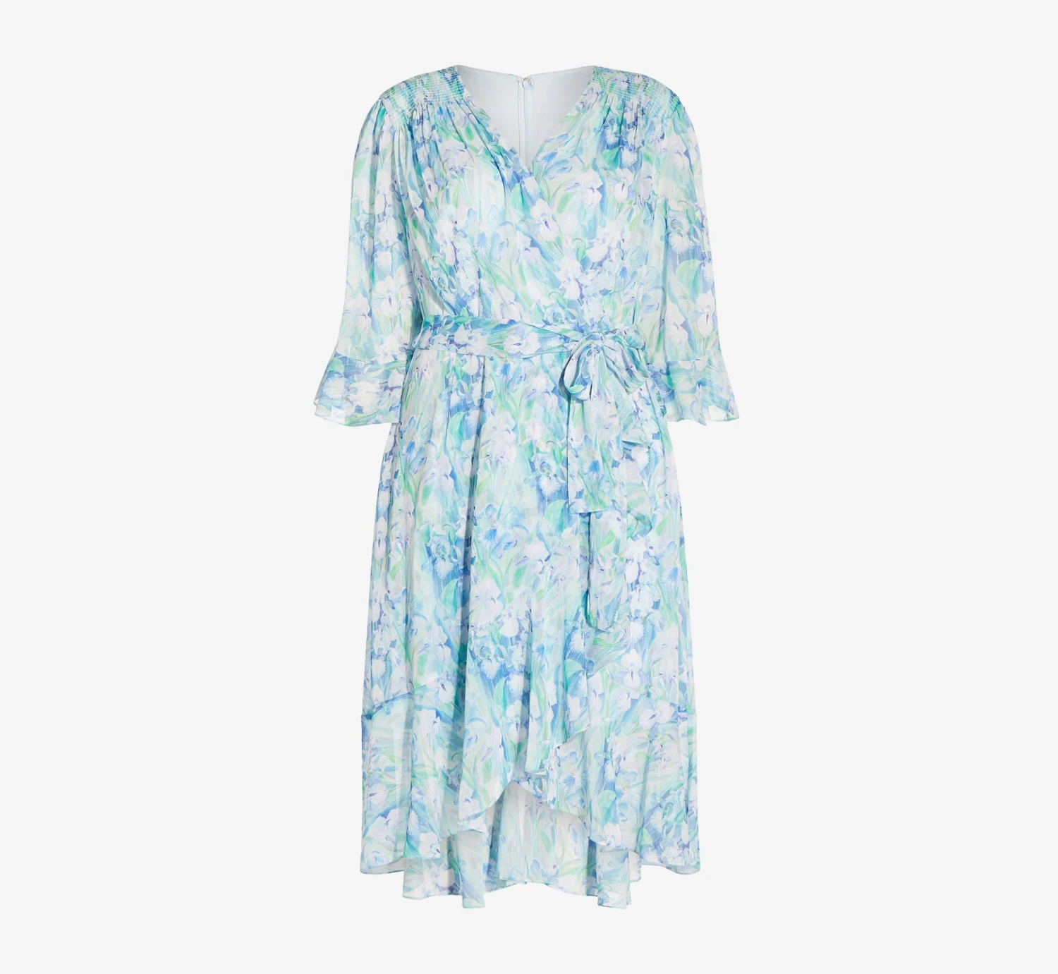 Adrianna Papell Plus Size Floral-Printed Chiffon Short Dress In Blue Multi 7 Adrianna Papell Plus Size Floral-Printed Chiffon Short Dress In Blue Multi - Image 5