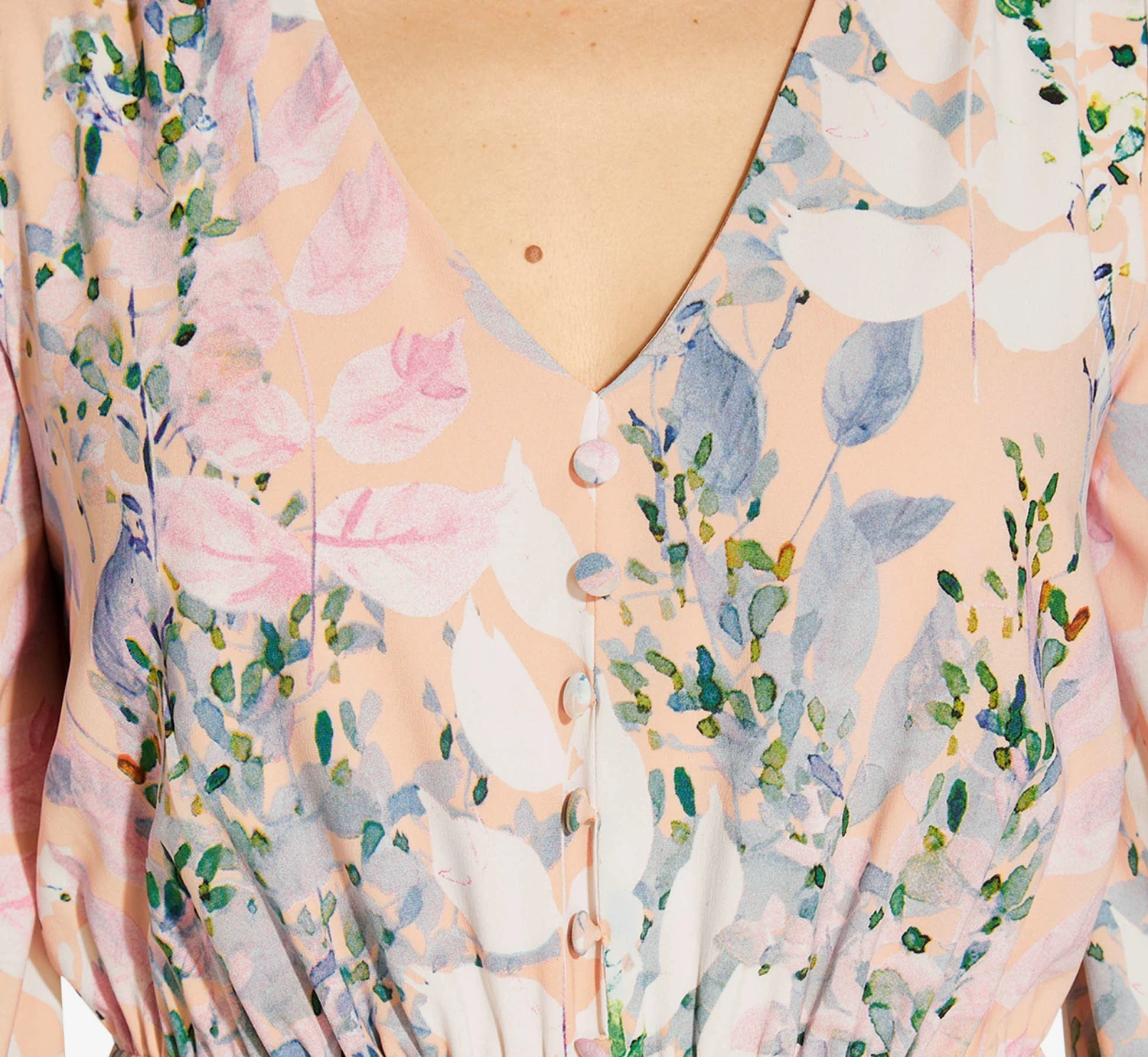 Adrianna Papell Floral-Print Chiffon Short Dress In Blush Multi 7 Adrianna Papell Floral-Print Chiffon Short Dress In Blush Multi - Image 5