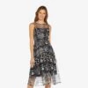 Adrianna Papell Embroidered Midi Length Sleeveless Knit Fit And Flare Dress In Blue Multi -Adrianna Papell Shop AP1D104663 AT980 Regular Default