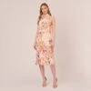 Adrianna Papell Floral-Print Chiffon Midi-Length Blouson Halter Dress In Sandshell Multi -Adrianna Papell Shop AP1D104707 AE104 Regular Default