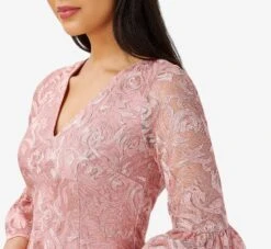 Adrianna Papell Floral Embroidered Short Sheath Cocktail Dress In Rose 9 Adrianna Papell Floral Embroidered Short Sheath Cocktail Dress In Rose -Adrianna Papell Shop AP1D104711 AF694 Regular Detail
