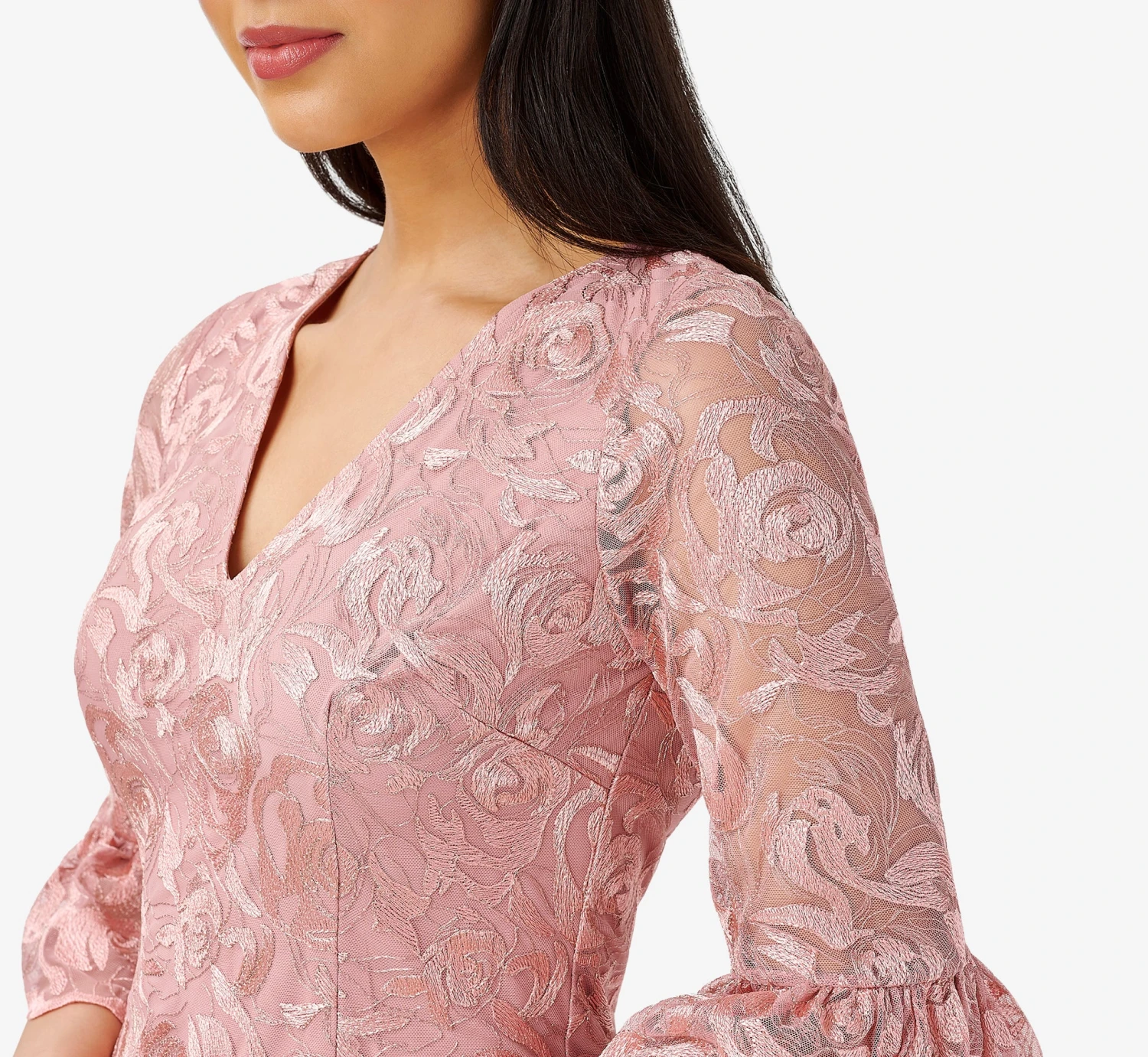 Adrianna Papell Floral Embroidered Short Sheath Cocktail Dress In Rose 6 Adrianna Papell Floral Embroidered Short Sheath Cocktail Dress In Rose - Image 4