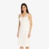 Adrianna Papell Floral Embroidered Midi-Length Sheath Dress In Ivory 2 Adrianna Papell Floral Embroidered Midi-Length Sheath Dress In Ivory -Adrianna Papell Shop AP1D104715 AA194 Regular Default