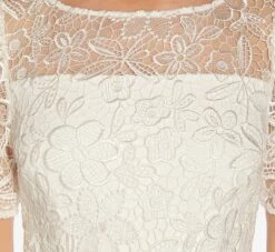 Adrianna Papell Guipure Lace And Crepe Wide-Leg Jumpsuit In Ivory -Adrianna Papell Shop AP1D104752 AA194 Regular Detail