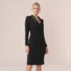 Adrianna Papell Jersey And Satin Short Sheath Tuxedo Dress In Black -Adrianna Papell Shop AP1D104824 AA002 Regular Default