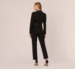 Adrianna Papell Hand-Sequined Crepe Tuxedo Jumpsuit In Black -Adrianna Papell Shop AP1D104860 AA002 Regular Back ff02f78e b92e 4015 959f fb1a8370f11c