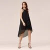 Adrianna Papell Chiffon And Stretch Jersey Short Pull On Dress With Ruffle In Black -Adrianna Papell Shop AP1D104984 AA002 Regular Default
