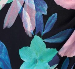 Adrianna Papell Plus Size Floral Knotted Sheath Dress With Elbow-Length Sleeves In Dark Navy Multi -Adrianna Papell Shop AP1D105033 BF410 Plus Alternate