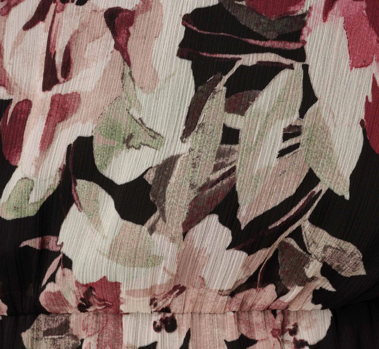 Adrianna Papell Plus Size Floral Chiffon Dress With Three Quarter Length Sleeves In Black Multi 8 Adrianna Papell Plus Size Floral Chiffon Dress With Three Quarter Length Sleeves In Black Multi - Image 6