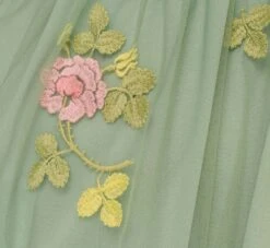 Adrianna Papell Floral Embroidered Maxi Dress With Sheer Flutter Sleeves In Sage Multi -Adrianna Papell Shop AP1D105325 AA359 Regular Alternate