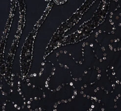 Adrianna Papell Plus Size Floral Beaded Dress With Sheer Long Sleeves In Midnight 13 Adrianna Papell Plus Size Floral Beaded Dress With Sheer Long Sleeves In Midnight -Adrianna Papell Shop AP1E205390 AB411 Plus Alternate