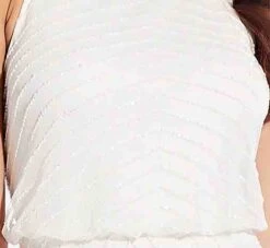 Adrianna Papell Art Deco Cocktail Dress With Halter Neck In Ivory 8 Adrianna Papell Art Deco Cocktail Dress With Halter Neck In Ivory -Adrianna Papell Shop AP1E205734 AA194 Regular Detail