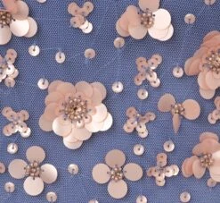 Adrianna Papell Off Shoulder Dress With Floral Embellishment In French Blue Coral -Adrianna Papell Shop AP1E207584 AK454 Regular Alternate