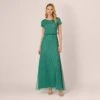 Adrianna Papell Hand-Beaded Long Dress In Jungle Green -Adrianna Papell Shop AP1E207607 AC304 Regular Default